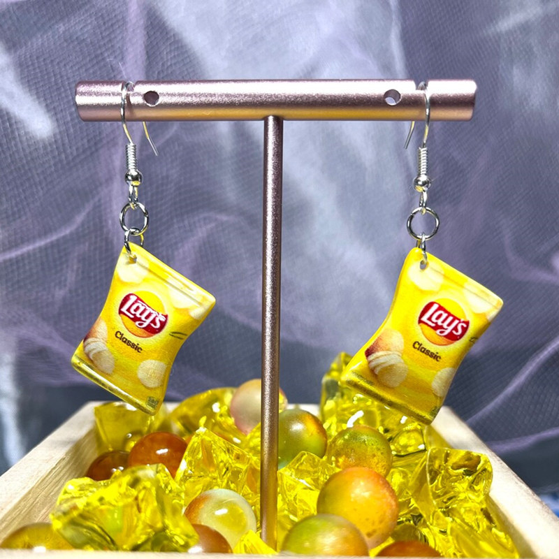 Junk Food Snacks - Lustige Snack Kartoffelchips Süßigkeiten Damen Ohrringe