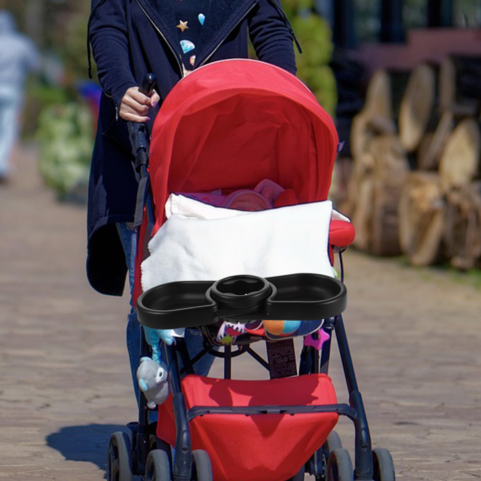 Food Snacks Easy - Baby-Kinderwagen-Ablage Universelle Snack-Ablage mit Getränkehalter 3-in-1-Design