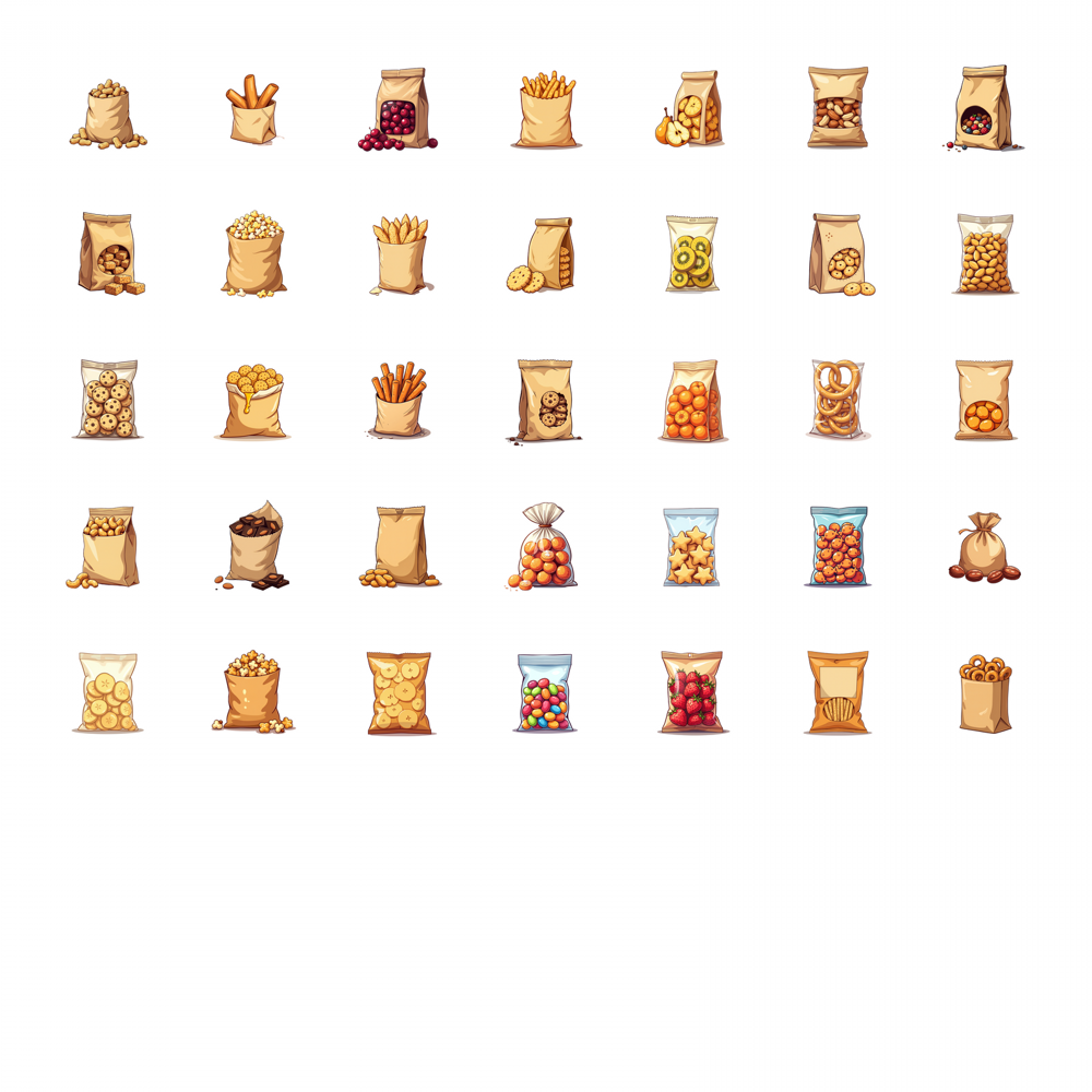 35–100 Stück Aufkleber, knuspr – Junk Food Snacks Bewertung und Preis