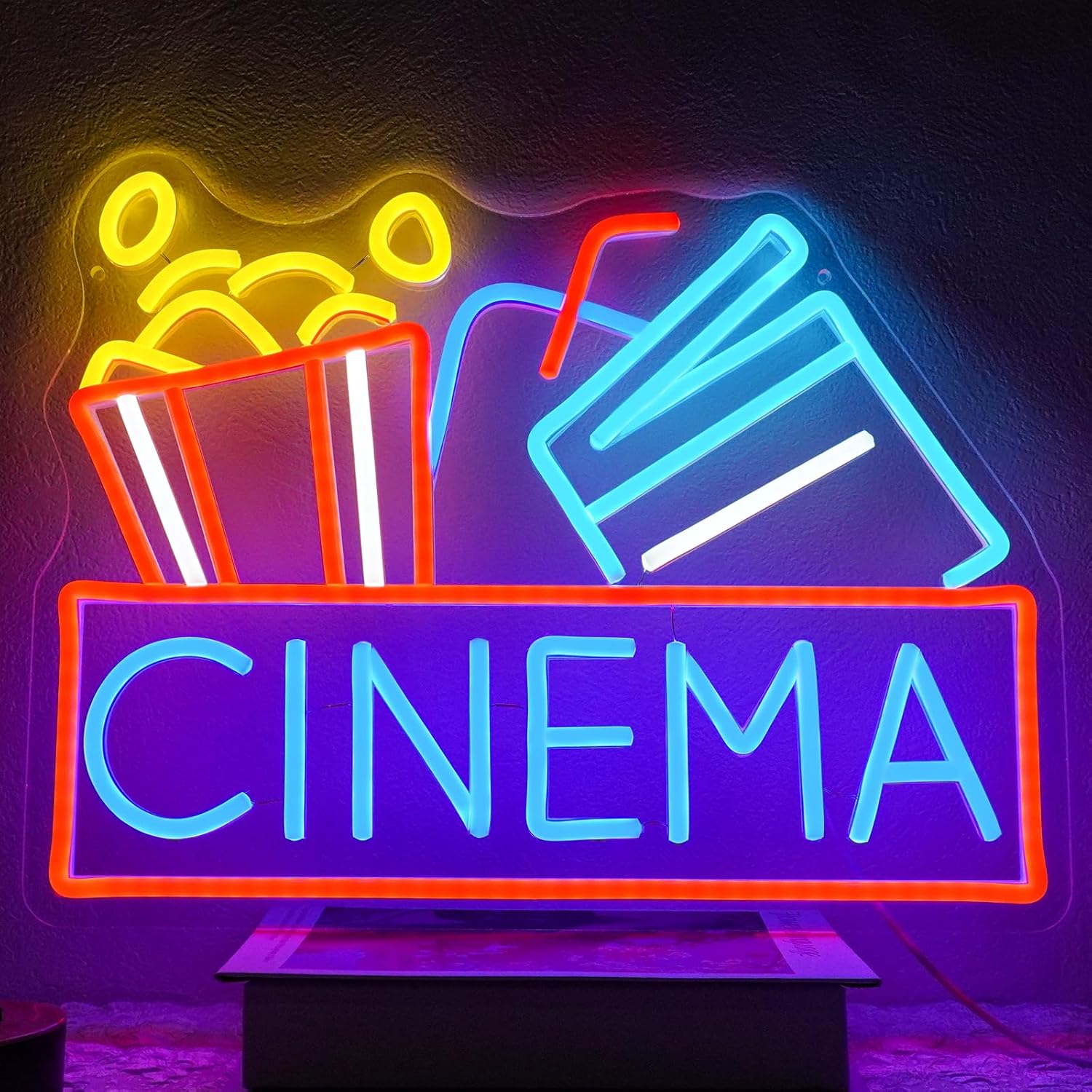 Popcorn Neon-Schild Dimmbares  – Snacks Food Video Bewertung und Preis