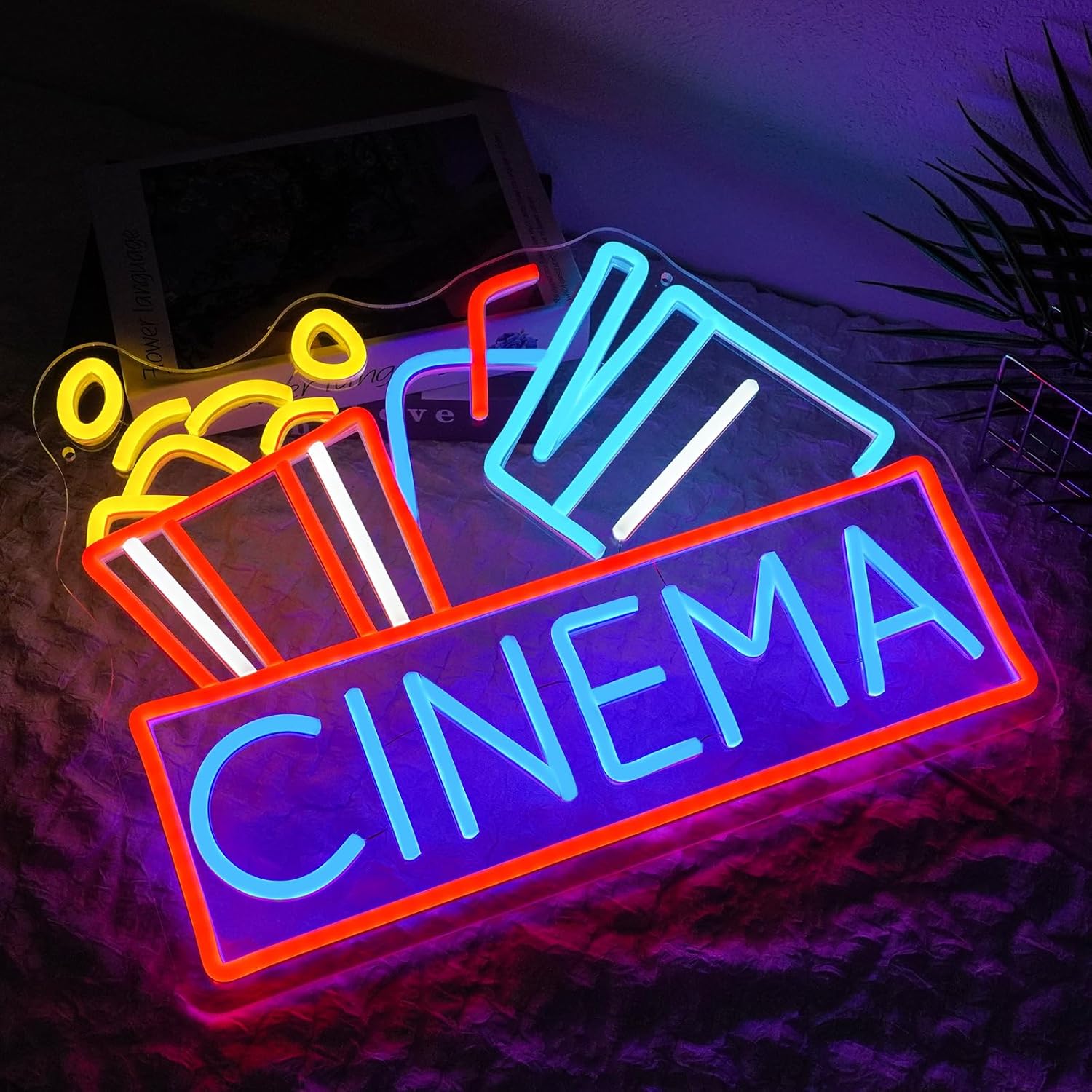 Popcorn Neon-Schild Dimmbares  – Snacks Food Video Bewertung und Preis